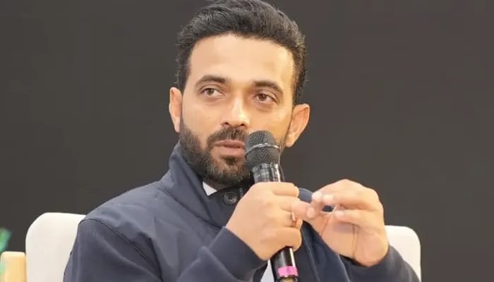 Ajinkya Rahane batting for India during an ODI and T20 international match