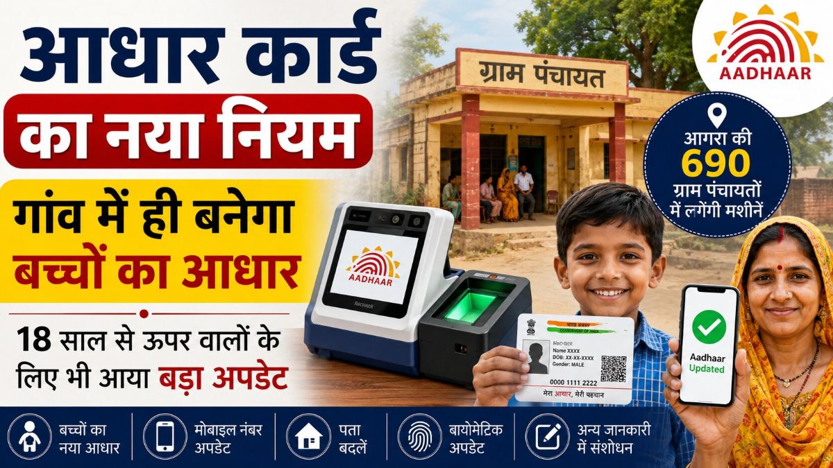 Aadhaar Card New Rule: Aadhaar enrollment for children and Aadhaar update services in Agra's 690 Gram Panchayats
